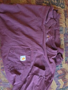 Carhartt Mens 2xl Maroon Pocket Tshirt